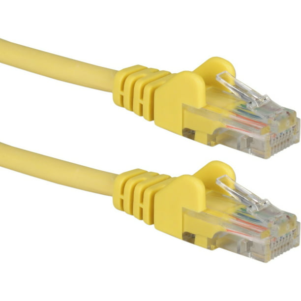 Patch Panel Qvs 50ft Cat6 Gigabit Flexible Molded Yellow Patch Cord 1 X Rj-45 Male Network Patch Cable 1 X Rj-45 Male Network 50 Ft Hub Yellow Category 6 For Network Device 